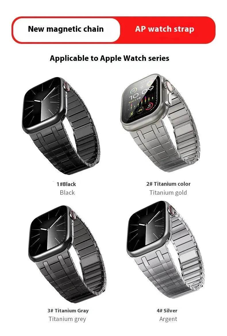 Replaceable Magnetic Metai Chain Watch Strap Suitable for iwatch - Velora