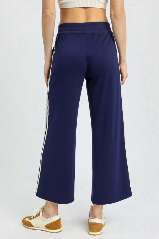 Umgee Wide-Leg Pants with Lace Trim - Velora