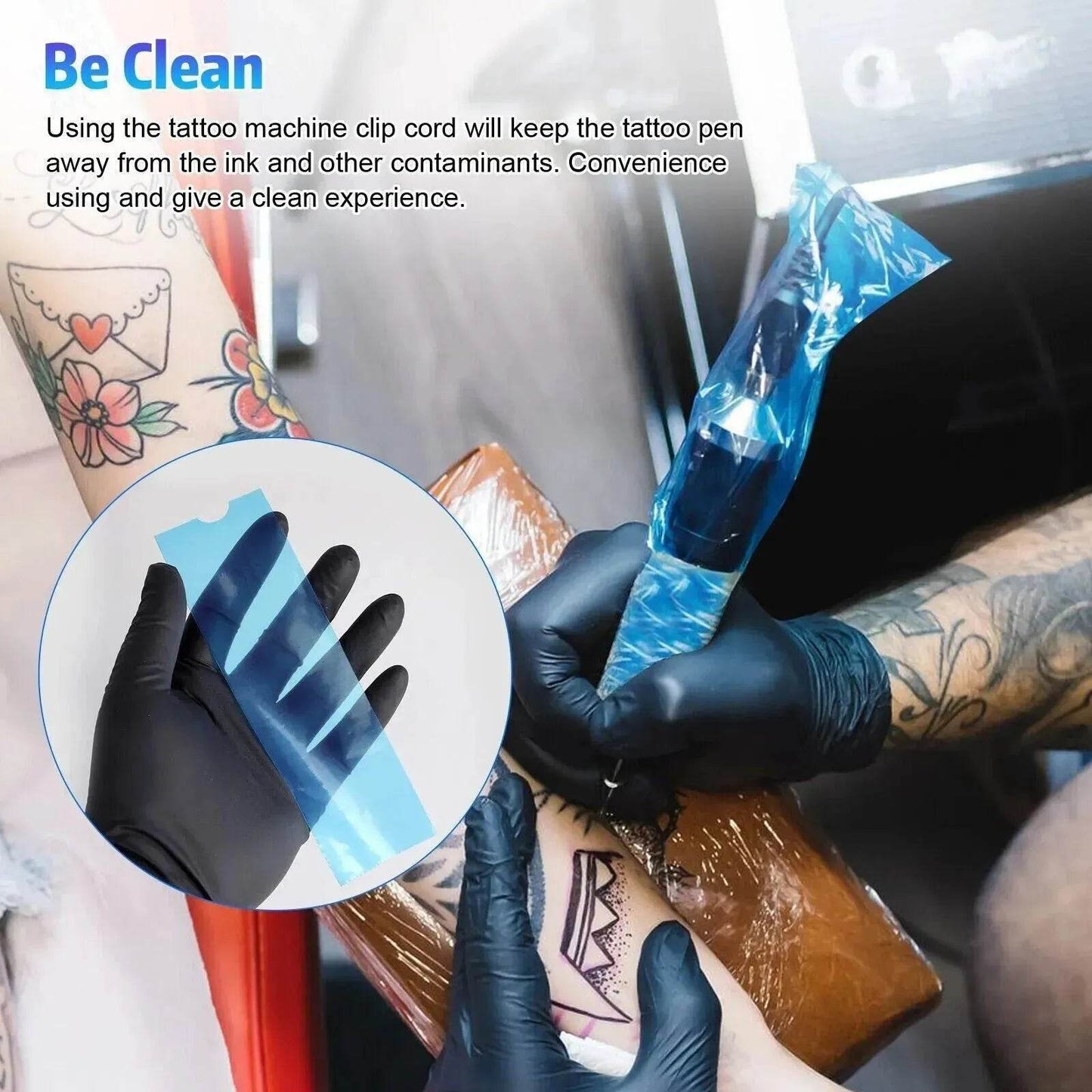 200pcs Tattoo Machine Pen Sleeves Disposable Cover - Velora