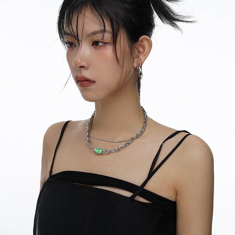 Light Luxury Original Switchable Gemstone Necklace Female Summer Light Luxury - Velora