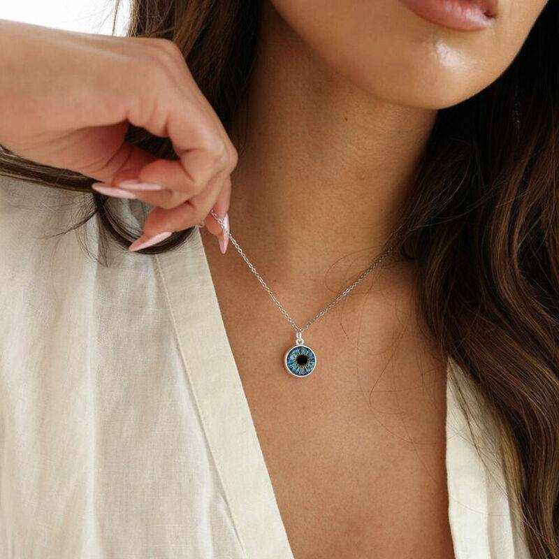 Custom Iris Necklace Add Eye Photo As A Unique Gift For Loved Ones - Velora