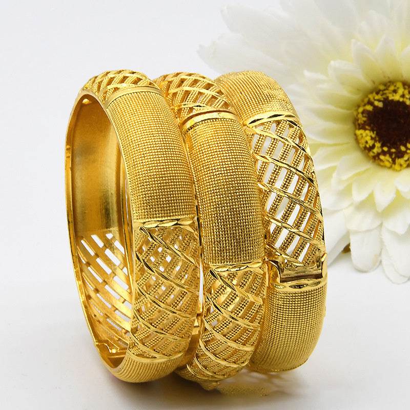 24K Gold Plated India Middle East Women's Sand Gold Bracelet - Velora
