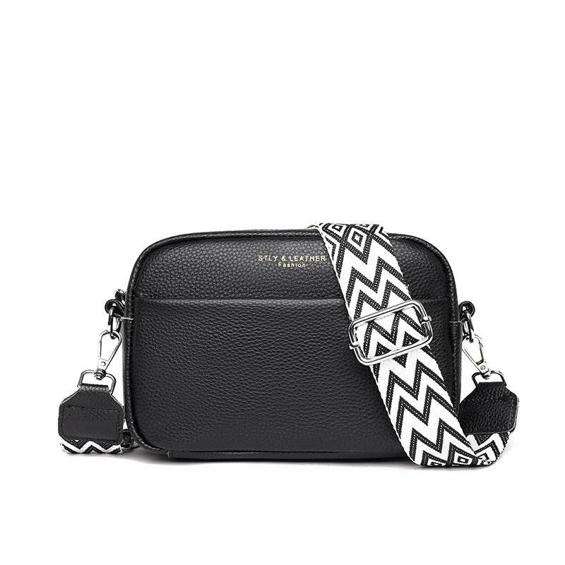 Fashion Shoulder Crossbody Bags With Rhombus Embroidered Wide Shoulder Strap Cute Small Square Bag Women - Velora