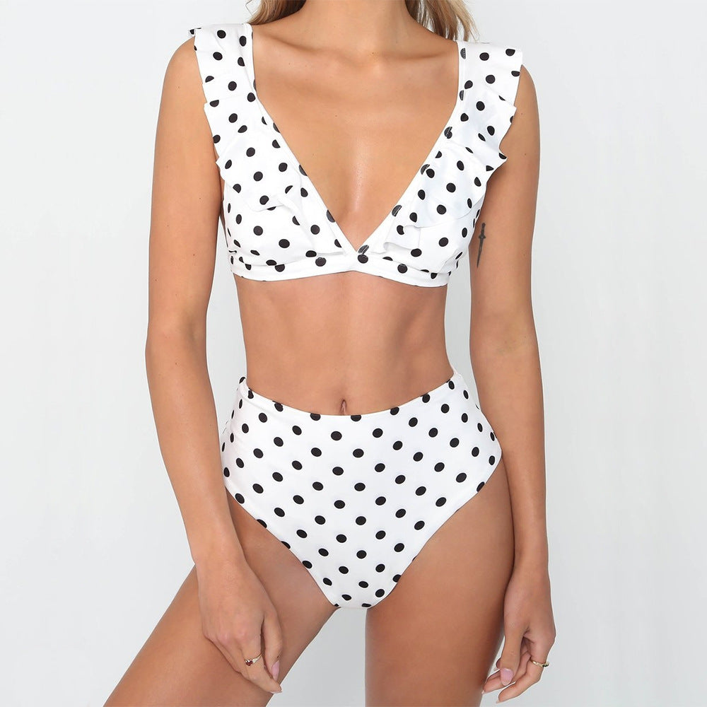 2pcs Black And White Polka Dot Print Swimsuit https://like2b-uy