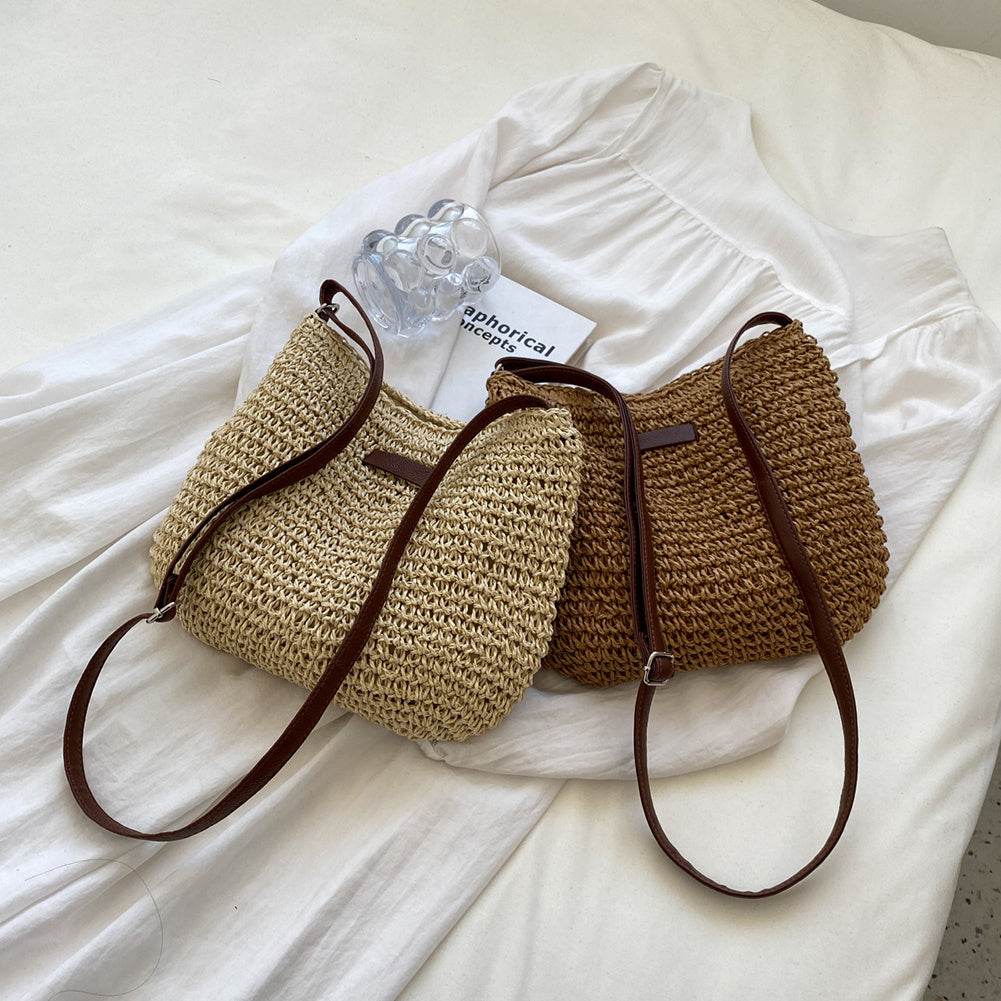 Niche Design Vacation Straw Tote Bag - Velora