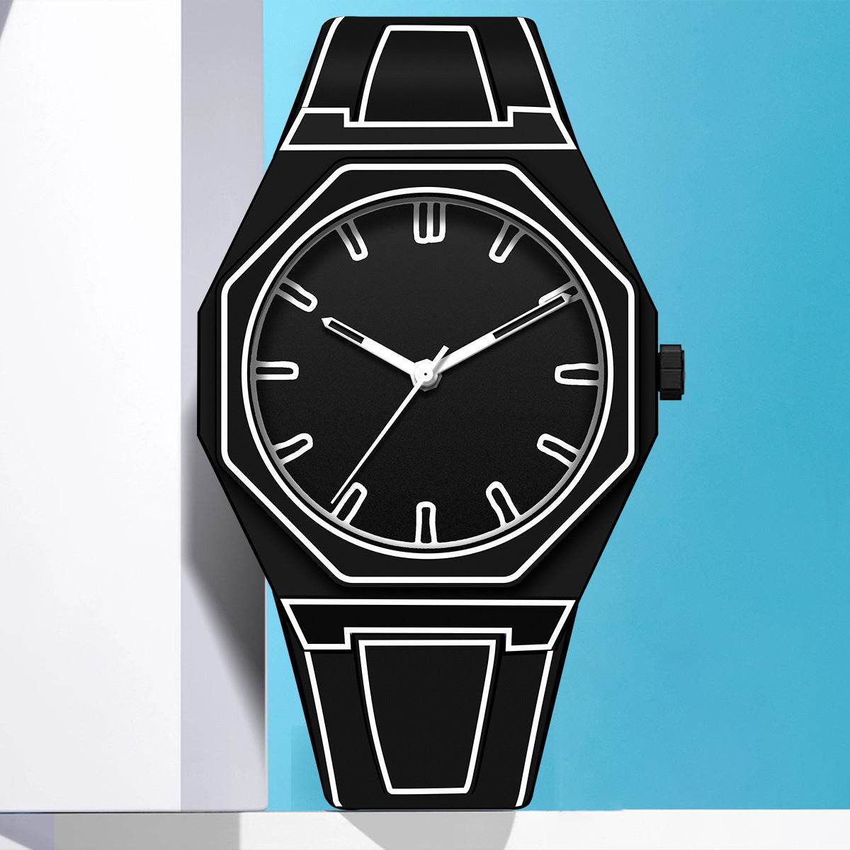 Men's Quartz Silicone Dial Waterproof Watch - Velora