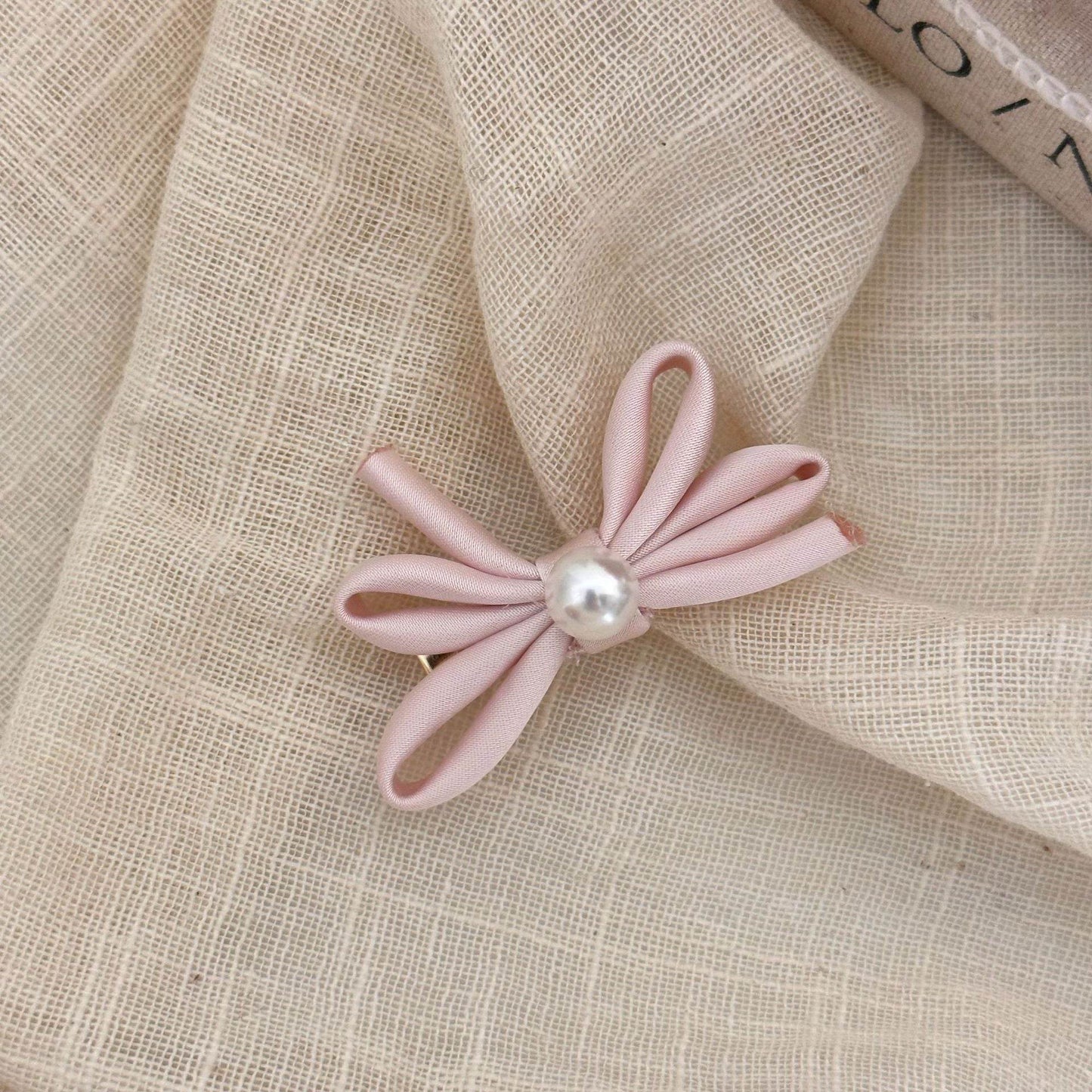 Side Clip Bangs Pearl Bow A Pair Of Hairclips Duckbill Clip - Velora