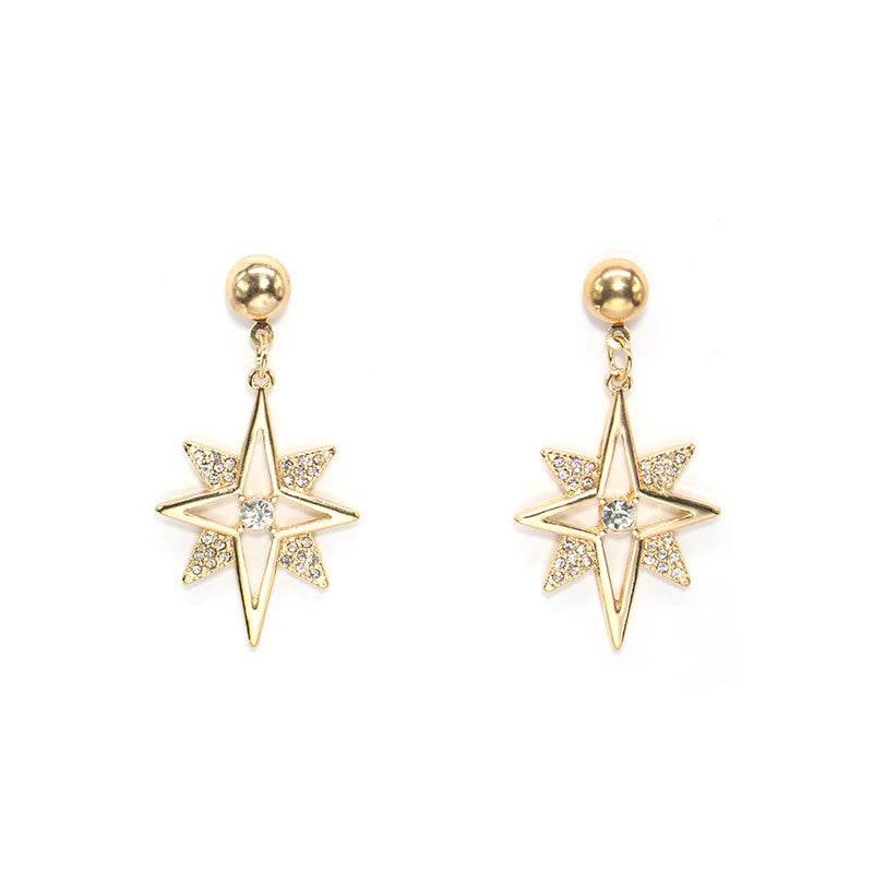 Eight-pointed Star Diamond Earrings Are Fashionable And Elegant - Velora