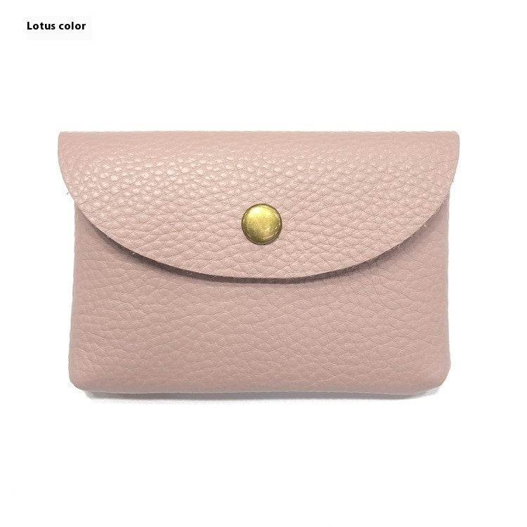 First Layer Cattlehide Leather Fashion Hidden Hook Coin Pocket Card Holder Mini-Portable - Velora