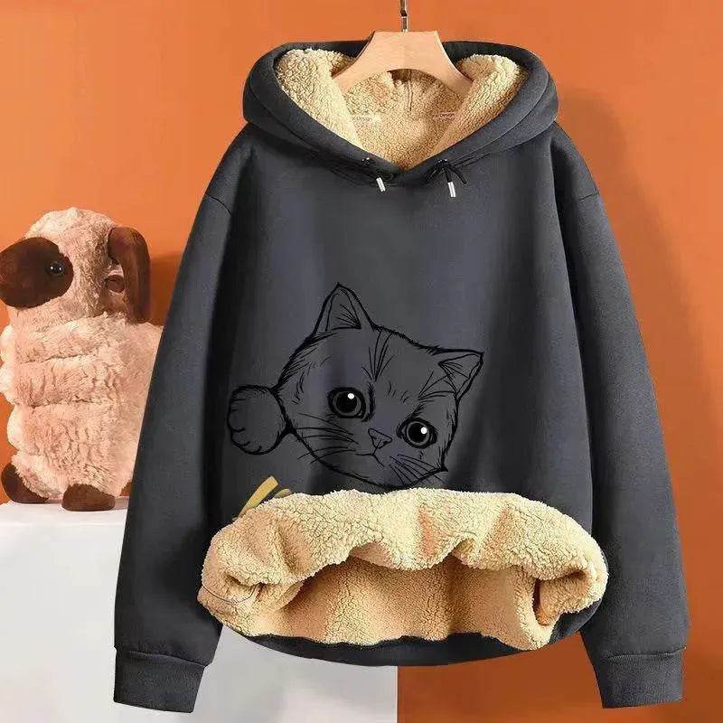 Unisex Fleece-lined Thick Hoodie Sweatshirt Pullover top - Velora