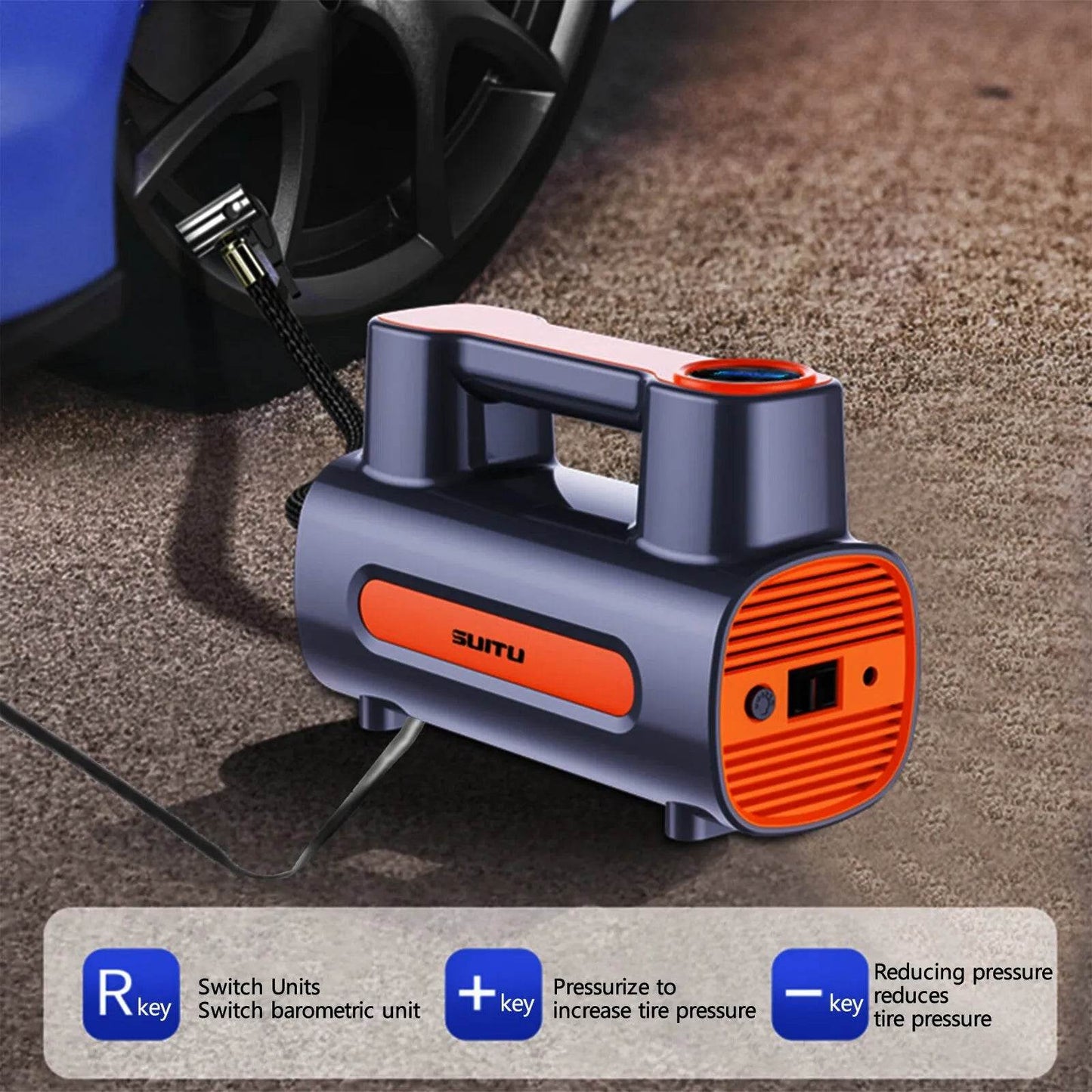 Tire Inflator 12V DC Portable Compressor Electric DC Auto Tire Pumps For Car Tires - Velora