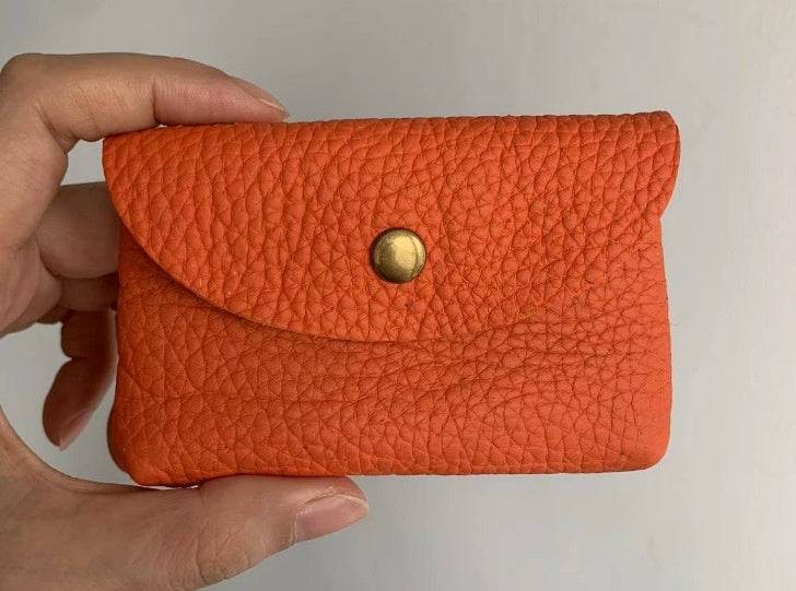 First Layer Cattlehide Leather Fashion Hidden Hook Coin Pocket Card Holder Mini-Portable - Velora