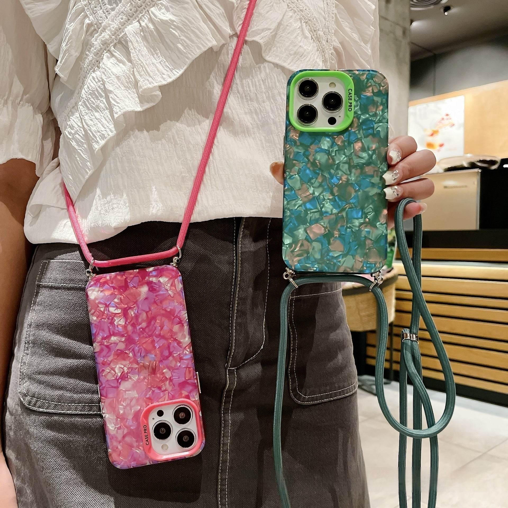 Crossbody Shell Pattern Lanyard Protective Cover - Velora