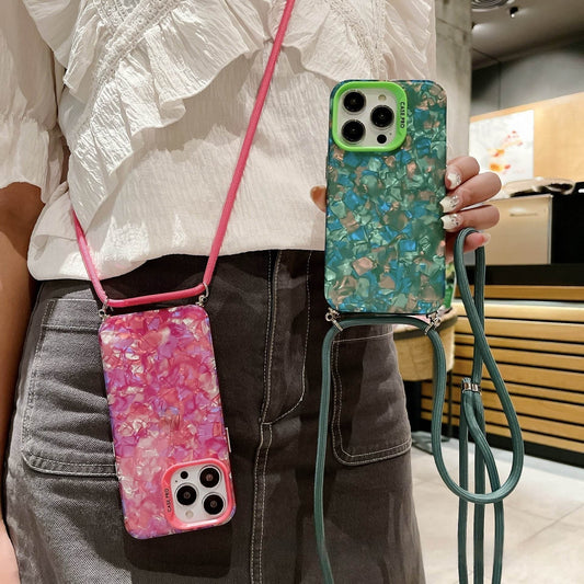 Crossbody Shell Pattern Lanyard Protective Cover - Velora