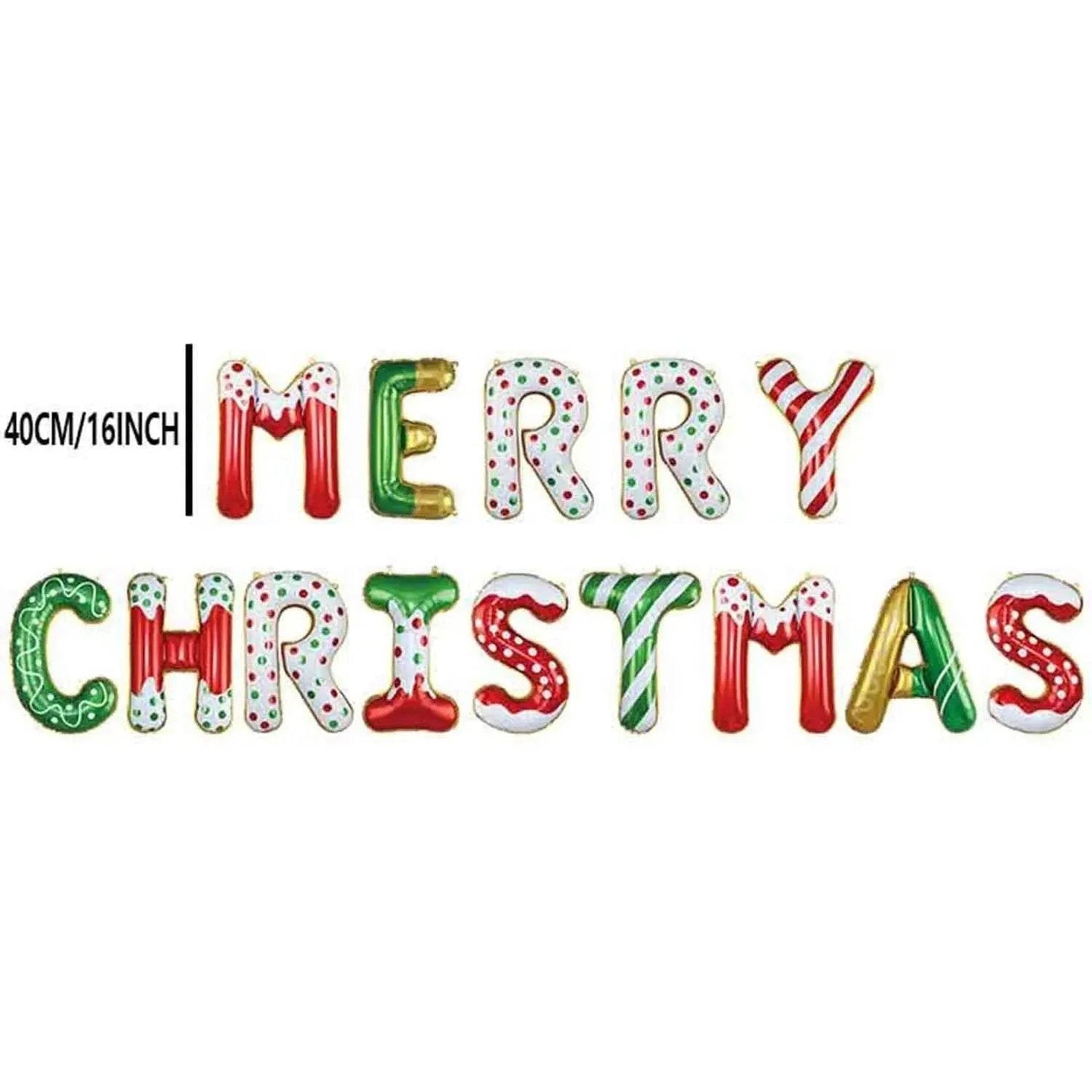 14 Pieces Of 16 Inch Candy Colored Christmas Banner Christma - Velora