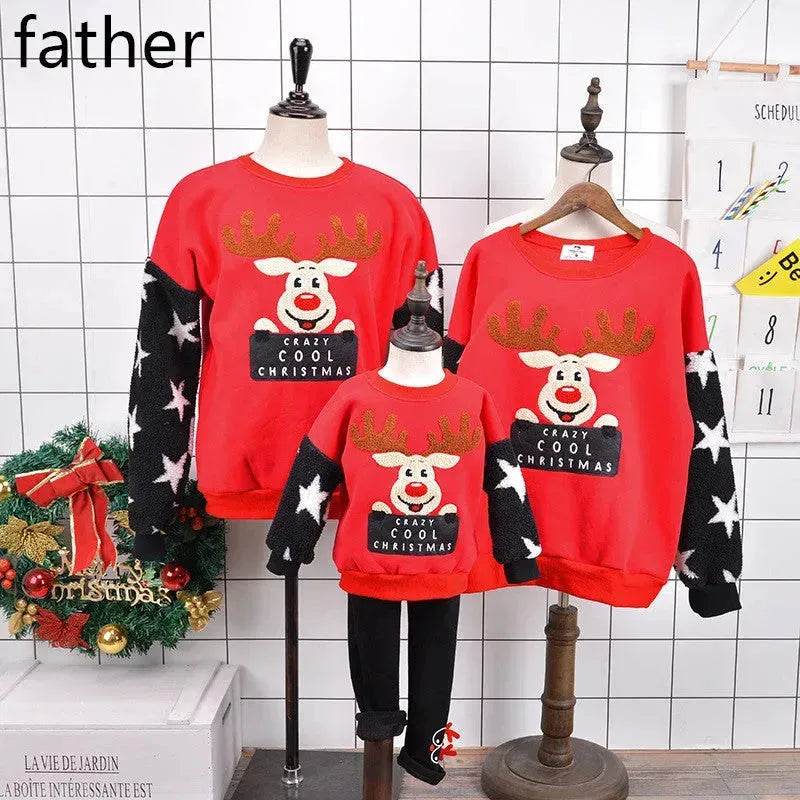 Family Christmas Deer Santa claus sweatshirt - Velora