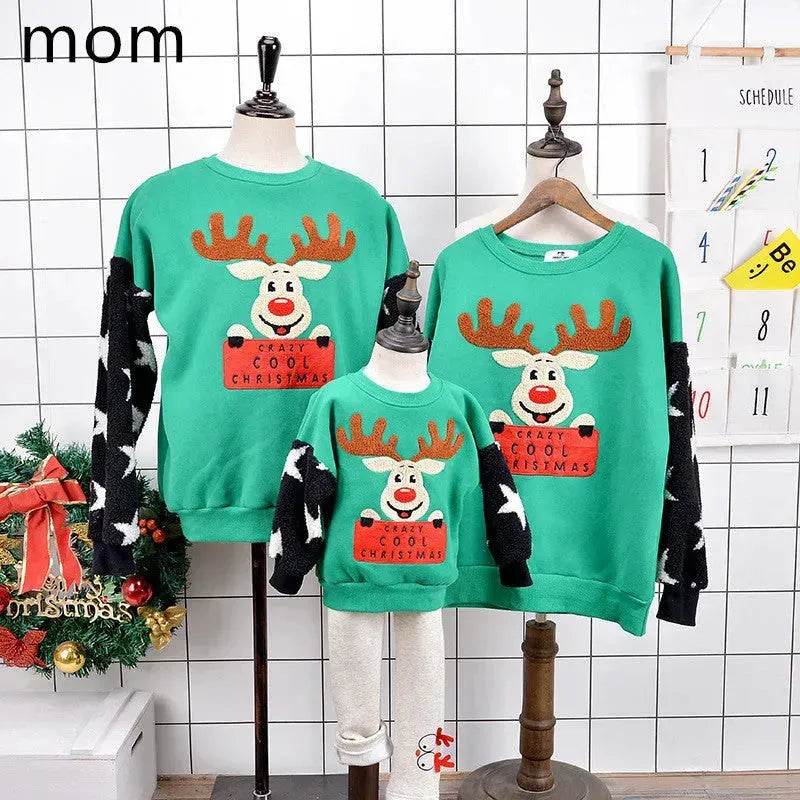 Family Christmas Deer Santa claus sweatshirt - Velora