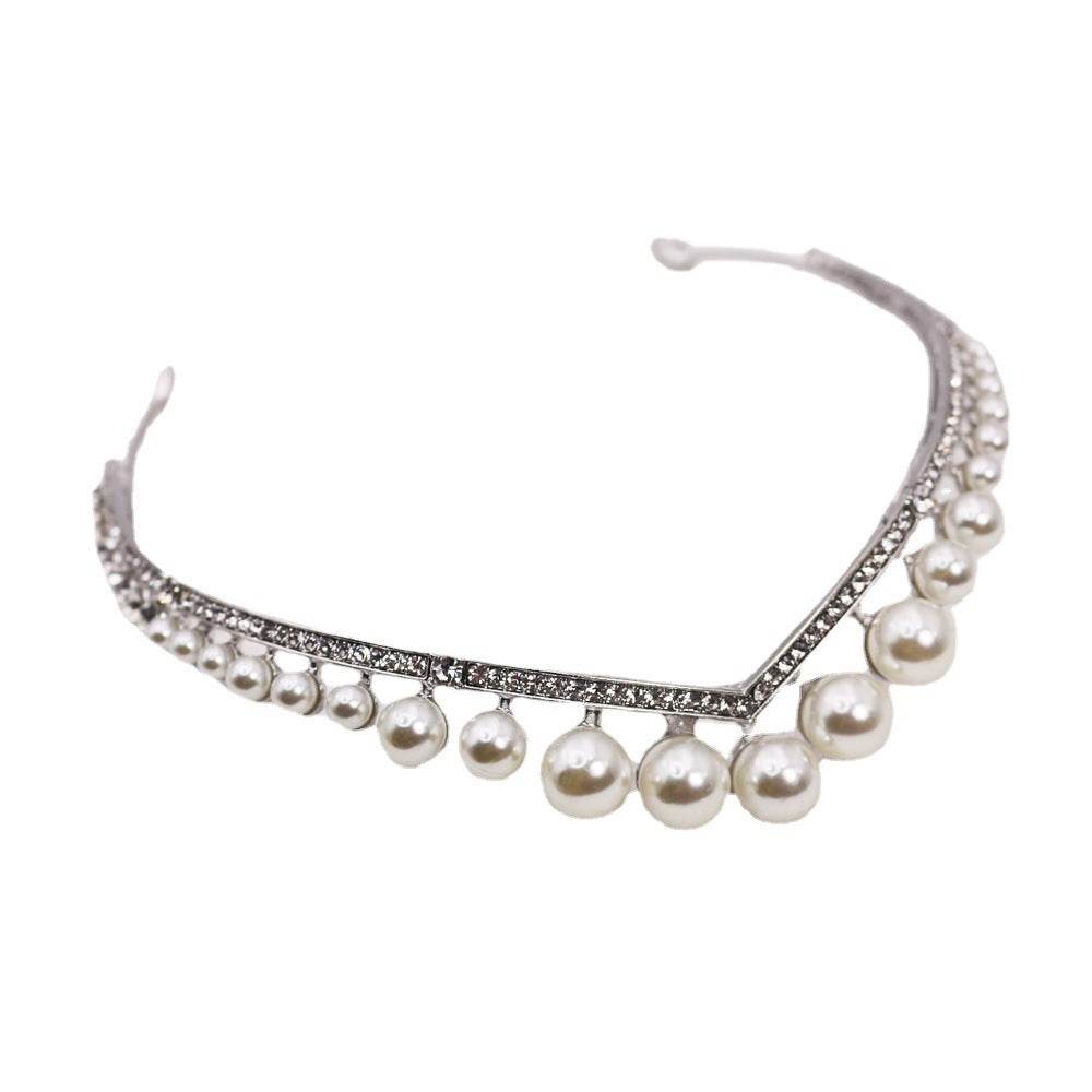 Bride's Wedding Crown Alloy Pearl - Velora