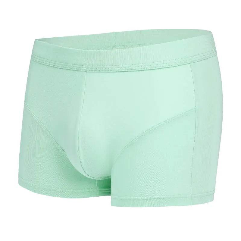 Men's Underwear Plain Cotton Boxer Short Breathable U Convex - Velora