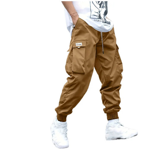 Multi-pocket Cargo Pants Men's Casual Hip-Hop Drawstring Trousers Outdoor Streetwear Sports Pant - Velora
