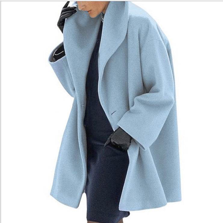 Women's Trendy Clothes Multi-color Round Neck Loose Sweater Woolen Coat Solid Casual Coat For Autumn And Winter - Velora