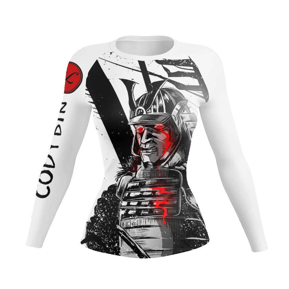Printed Slim Fit Long Sleeve Workout Tops for Women - Velora
