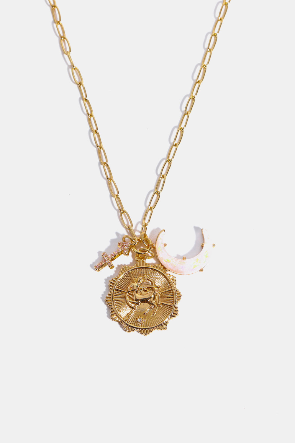 Constellation and Moon Pendant Copper Necklace - Velora