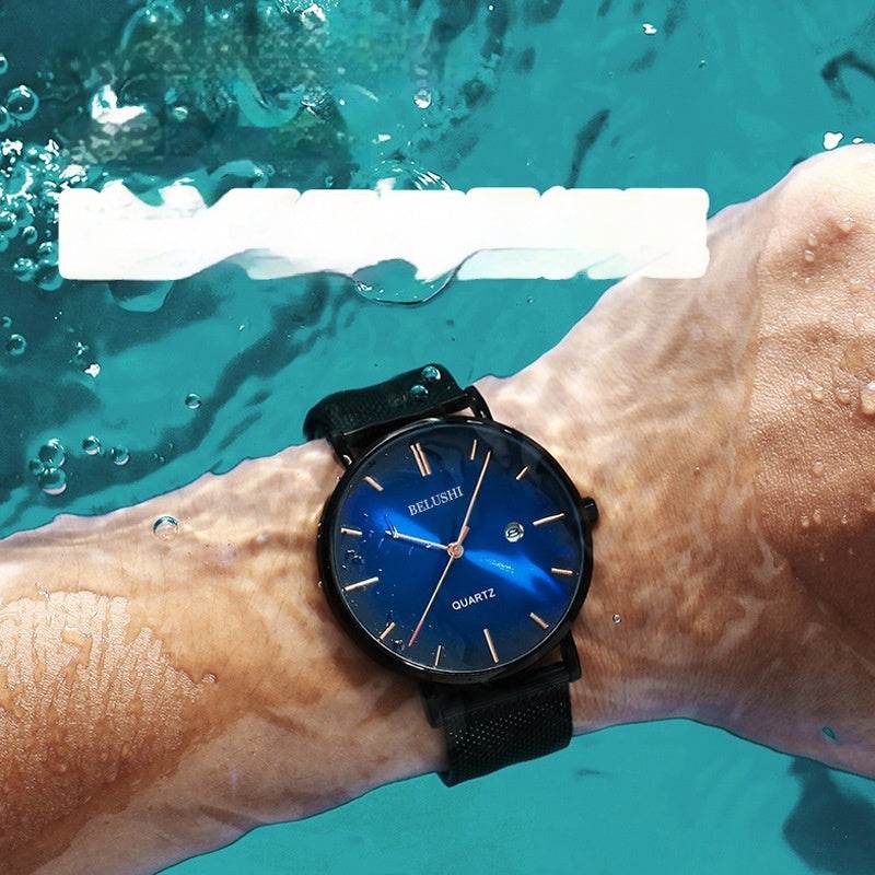 Blue Light Ultra-thin Fashion Men's Waterproof Quartz Watch - Velora