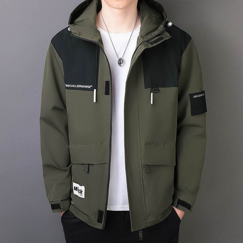 Men's Windproof Jacket Outdoor Loose Hooded Waterproof Jacket - Velora