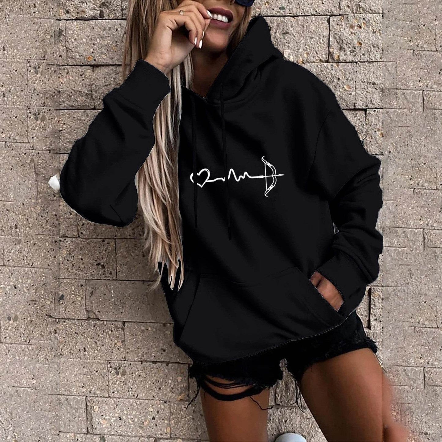 Fleece-lined Hoodie Sweater Couple's Tops Loose - Velora