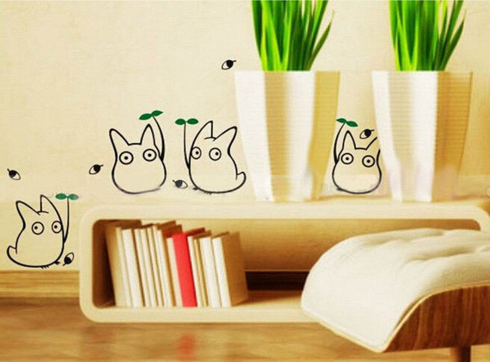 Carved Size Cartoon Creative Totoro Wall Stickers - Velora