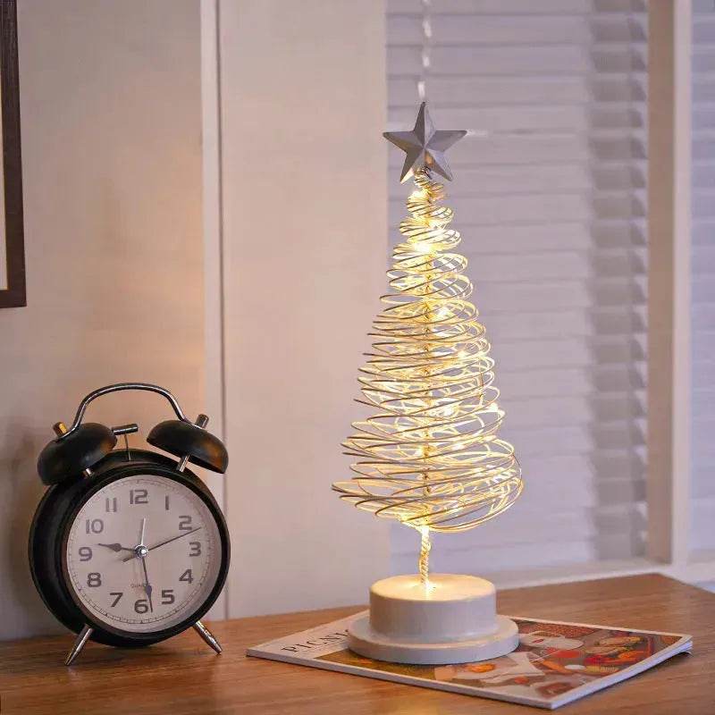 Spiral LED Light Christmas Tree Decoration Night Light Ornaments - Velora