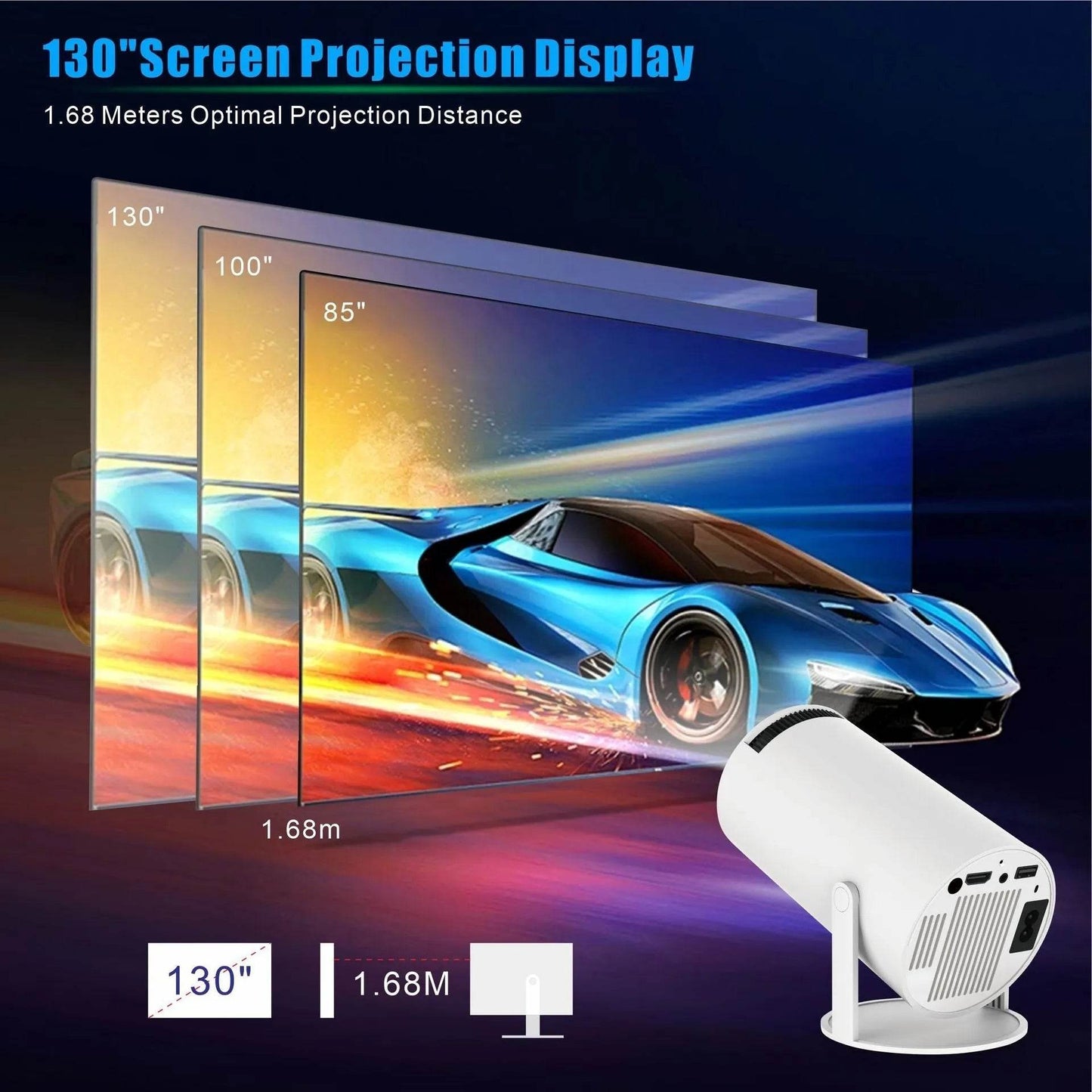 HY300 Pro Projector Home Theater Entertainment Portable Small Projector - Velora