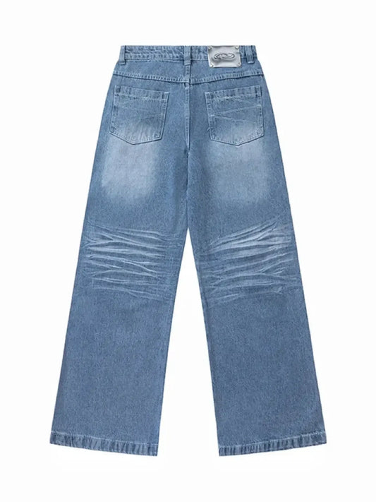 Men's Wide Leg High Waist Relaxed Fit Jeans - Velora