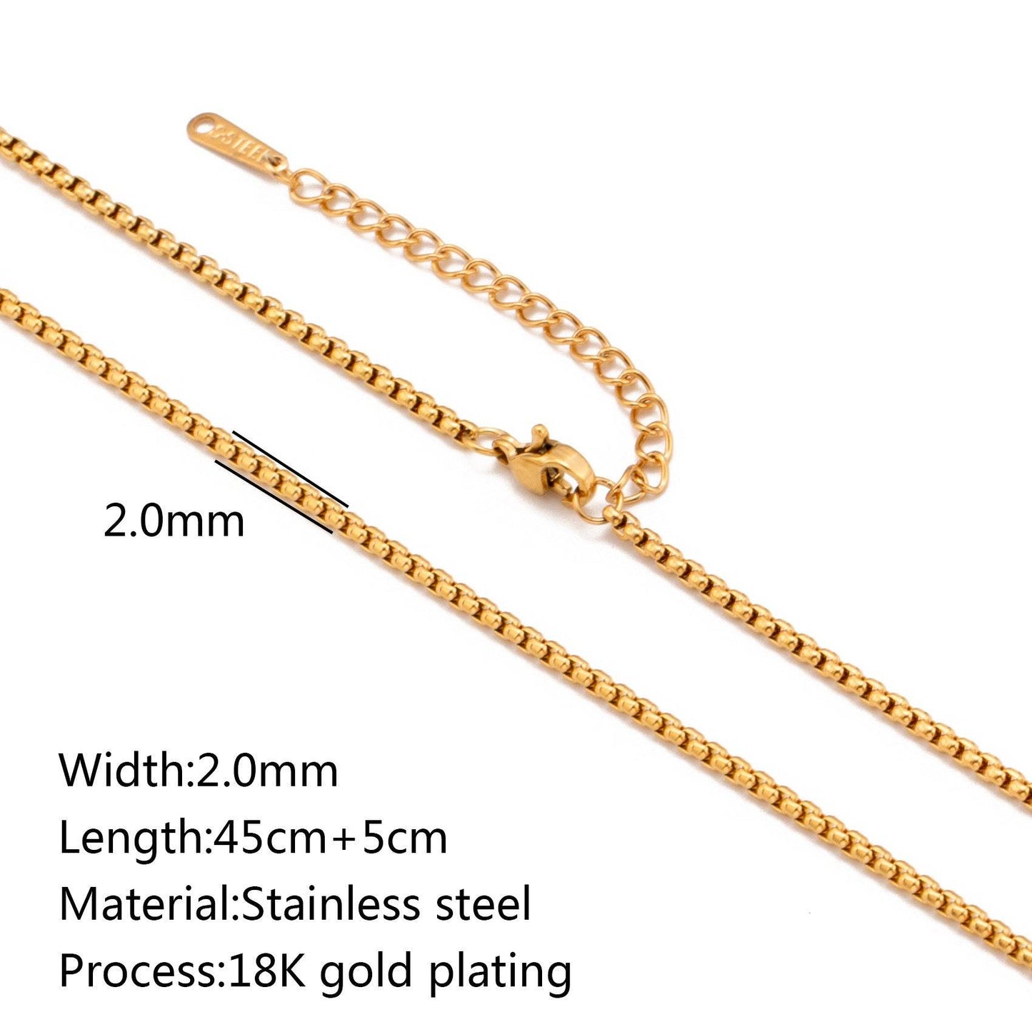 Stainless Steel Vacuum Vapor Plating 18K Gold Color Protection Lip Chain Necklace - Velora