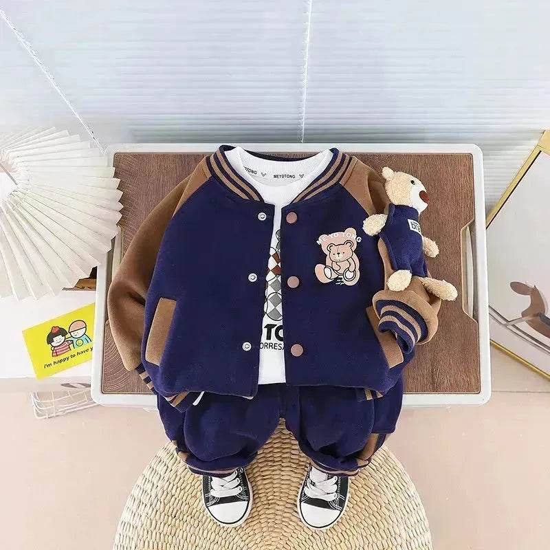 Children Fashionable Long Sleeve Three-piece Sweater Set - Velora