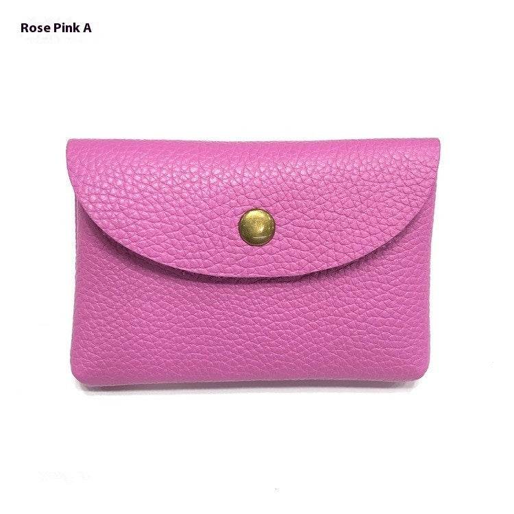 First Layer Cattlehide Leather Fashion Hidden Hook Coin Pocket Card Holder Mini-Portable - Velora