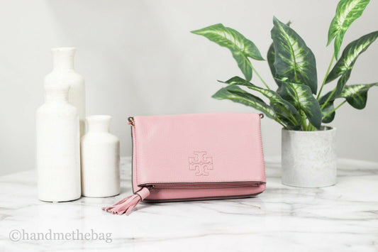 Tory Burch Thea Mini Pink Magnolia Foldover Crossbody Bag