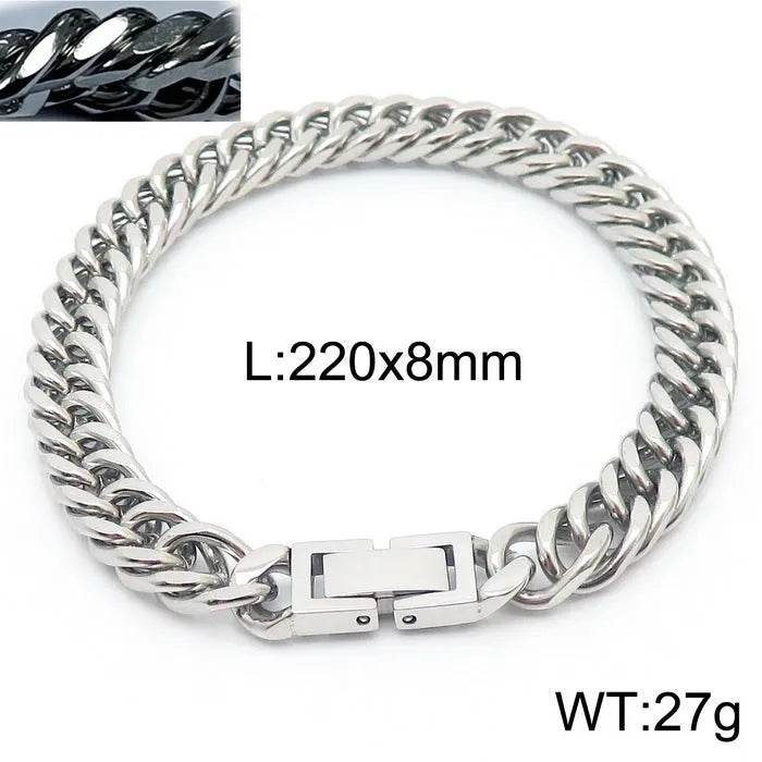 Cuban Link Chain Trimming Chain Jewelry Buckle Titanium Steel Bracelet - Velora