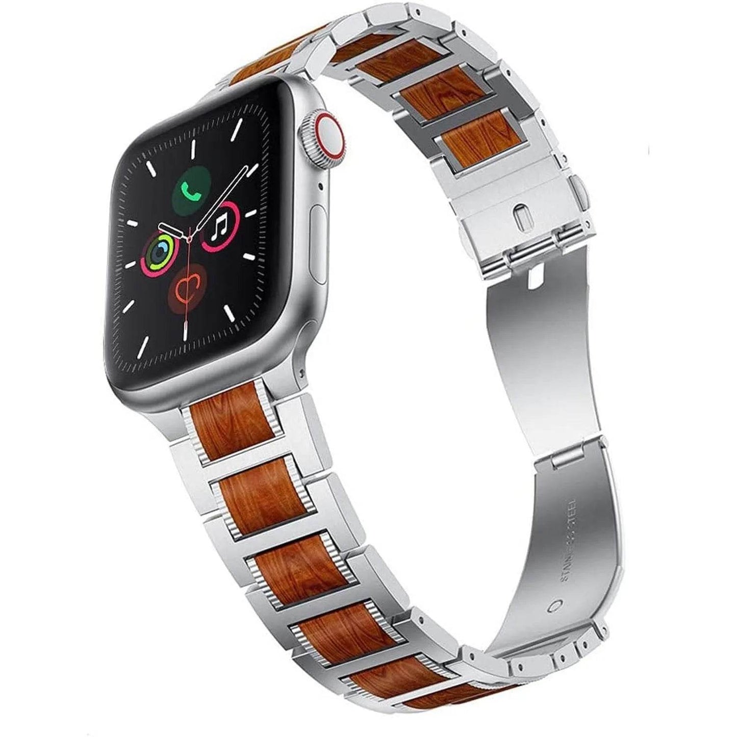 Creative Stainless Steel Sandalwood Watch Strap - Velora