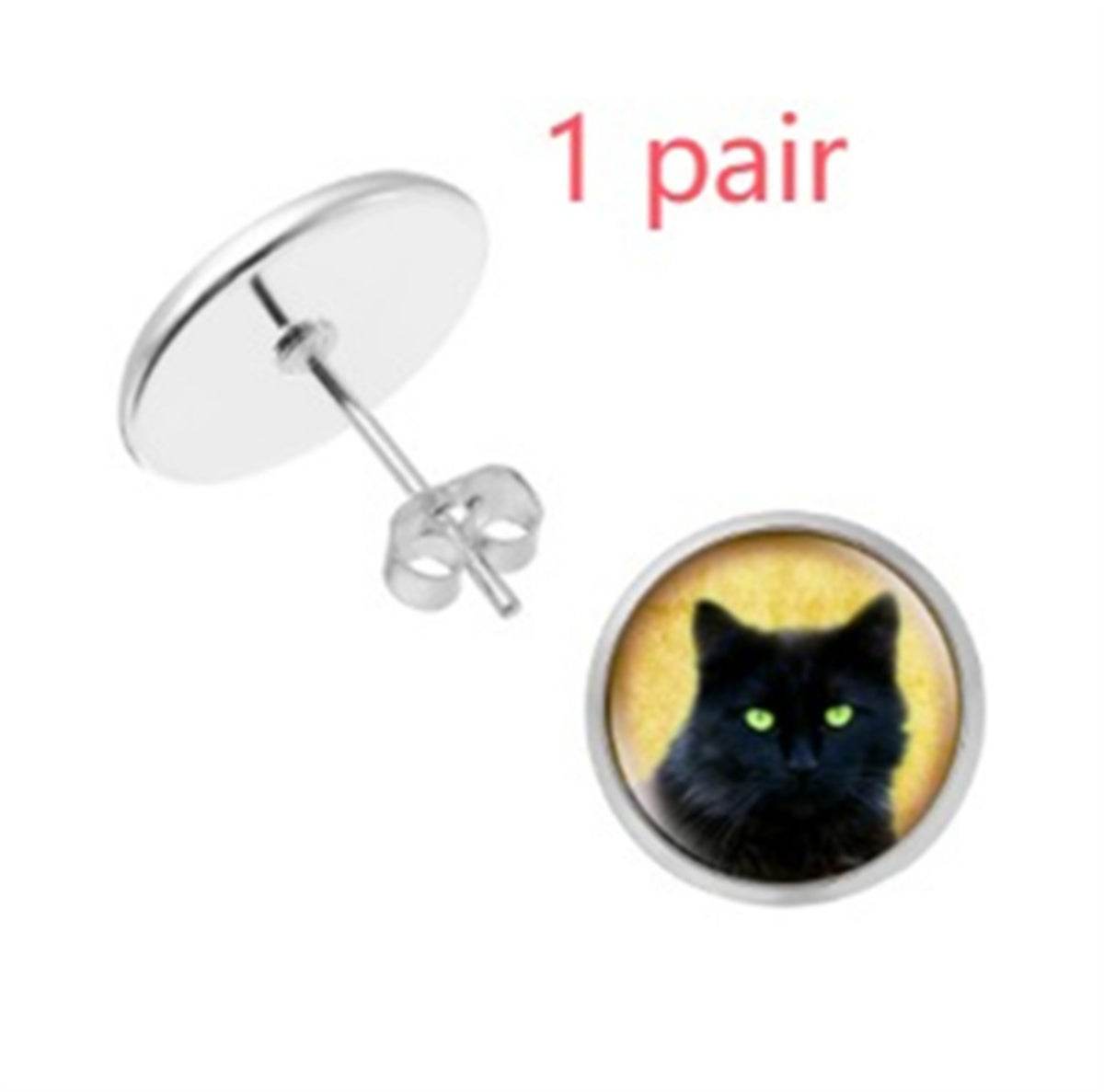 Personalised Pet Photo Earrings Customized Photo And Image Creative Earrings Personality Photo Family Photo Baby Child Dad Mom Brothers Sisters Parents Family Portrait Stud Earrings Customize - Velora