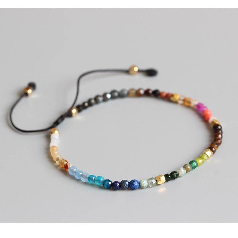 12 Constellation Lucky Stone 3MM Seven Chakra Bracelet - Velora