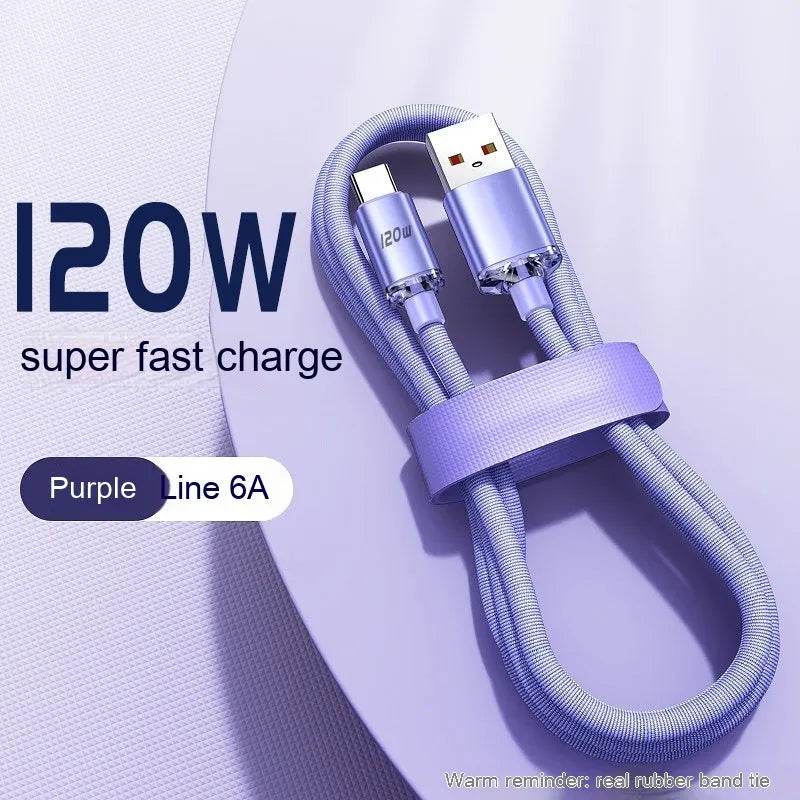 120W Data Cable Type-C Mobile Phone Charging Cable - Velora