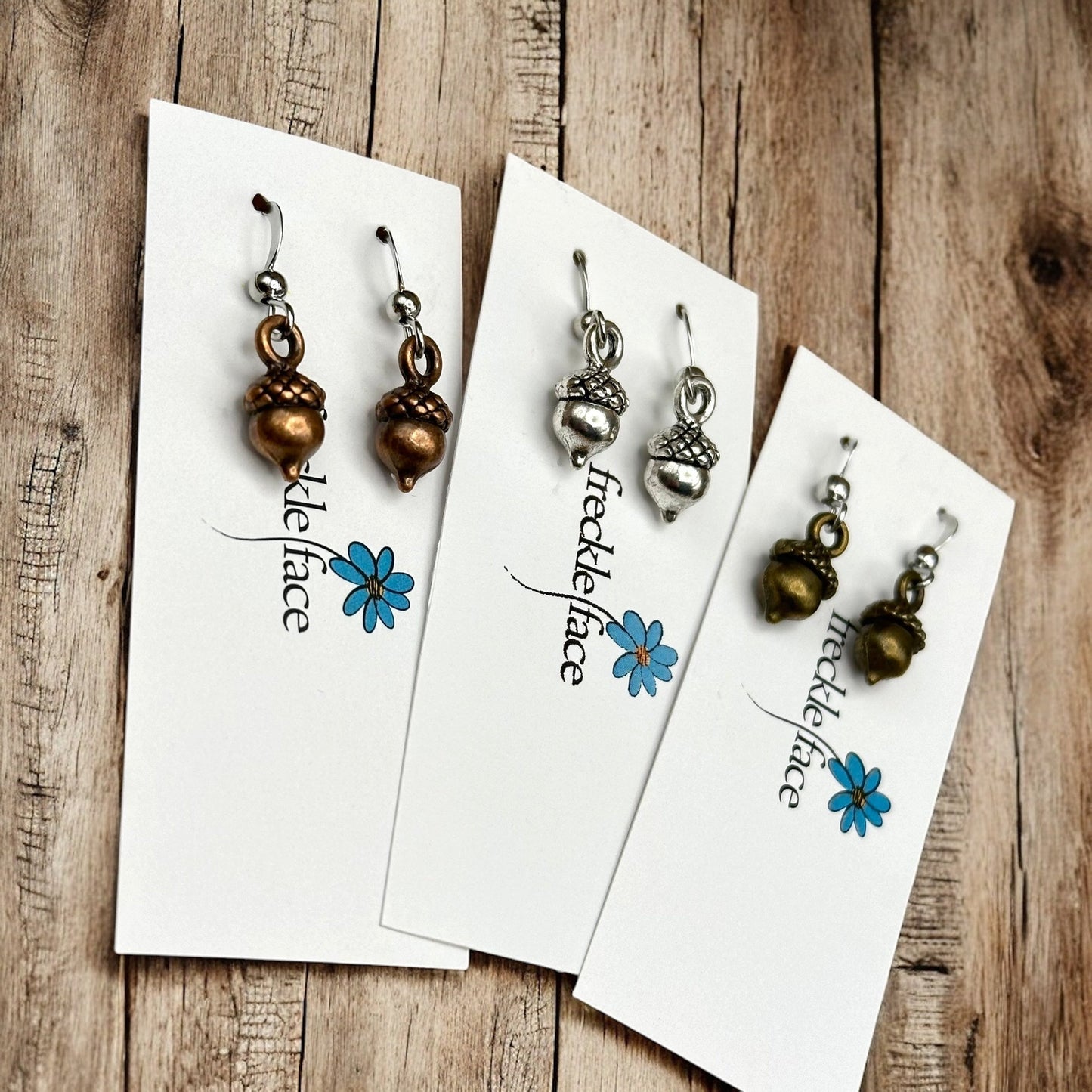 Simple Acorn Earrings – Minimalist Autumn-Inspired Earrings in Mixed Metals - Velora