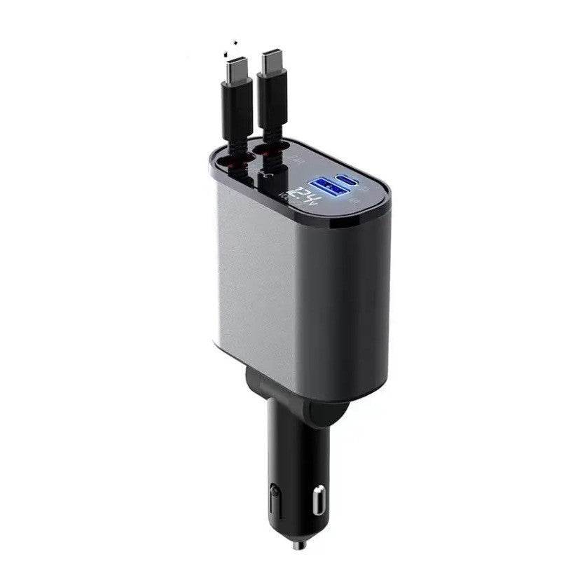 Metal Car Charger 100W Super Fast Charging Car Cigarette Lighter USB And TYPE-C Adapter - Velora