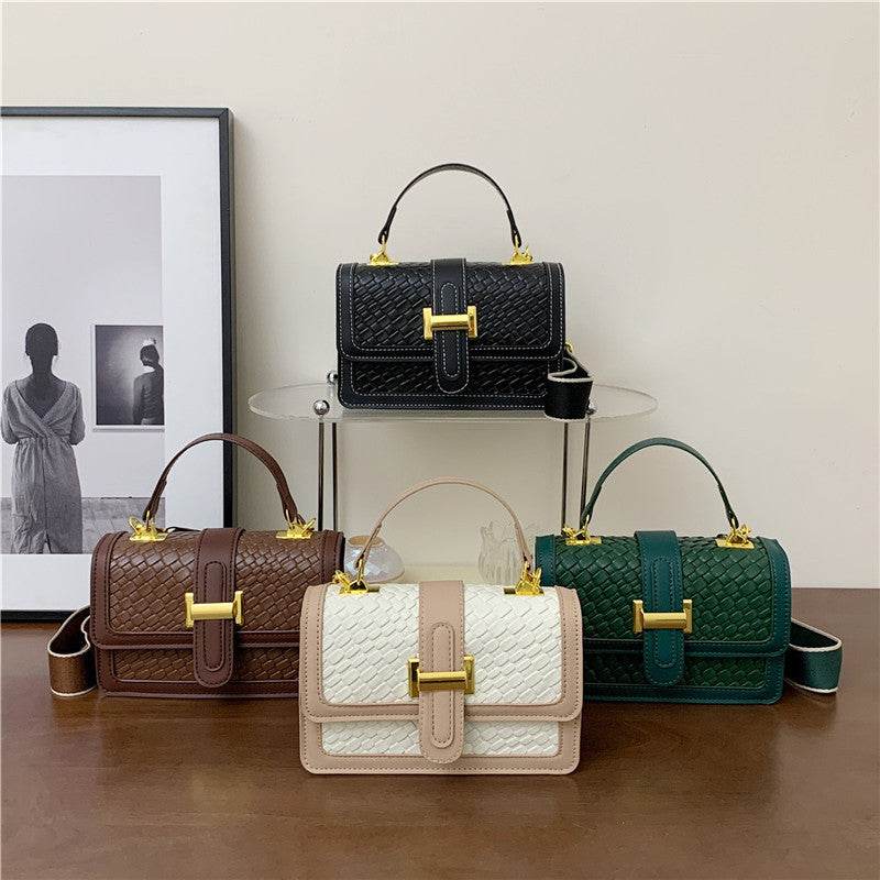 Woven Solid Color Crossbody Small Square Bag - Velora