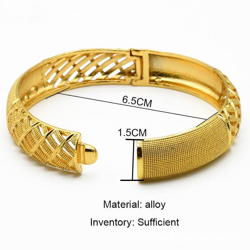 24K Gold Plated India Middle East Women's Sand Gold Bracelet - Velora