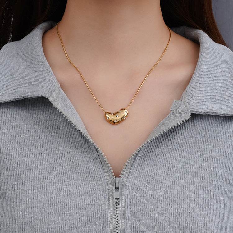 Design Necklace Women's Simple Titanium Steel Peach Heart - Velora