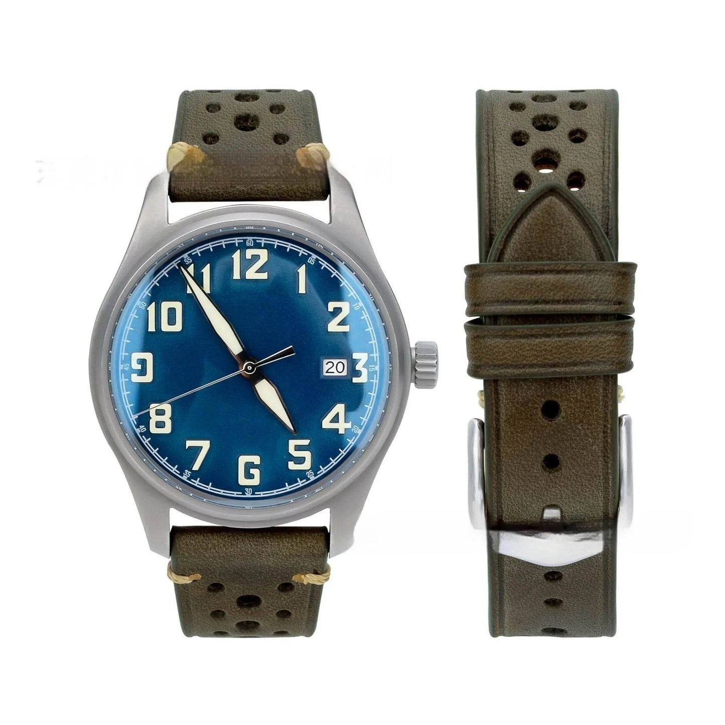 20mm Watch First Layer Cow Leather Watch Strap Retro Comfort - Velora