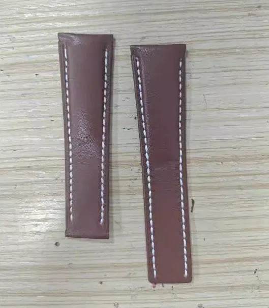 22mm 24mm Black Brown Blue Bamboo Grain Cowhide Watch Strap - Velora